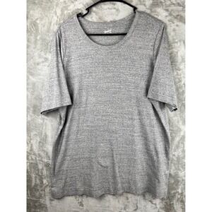 Duluth Trading Co Womens 1X Gray Short Sleeve Everyday Tee Plus Size Soft Knit